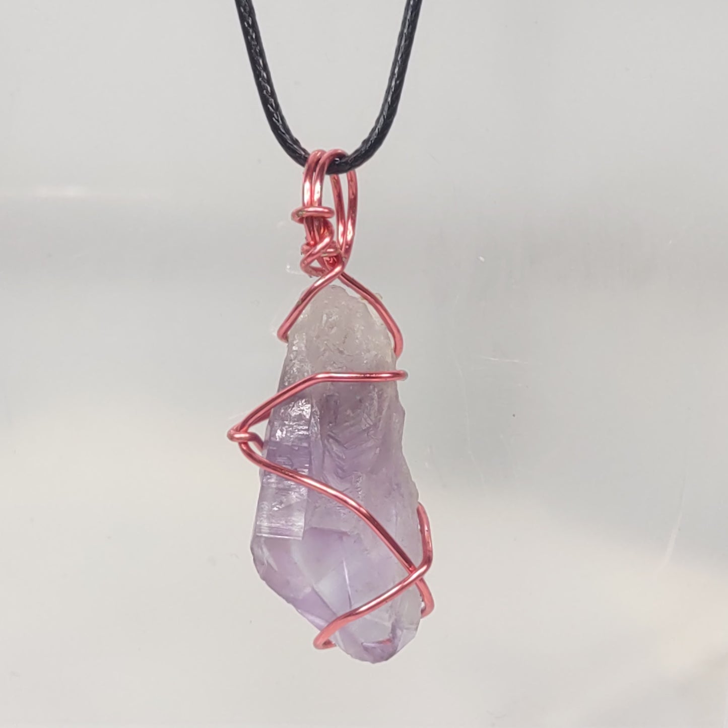Wire-wrapped Natural Amethyst Crystal Pendant