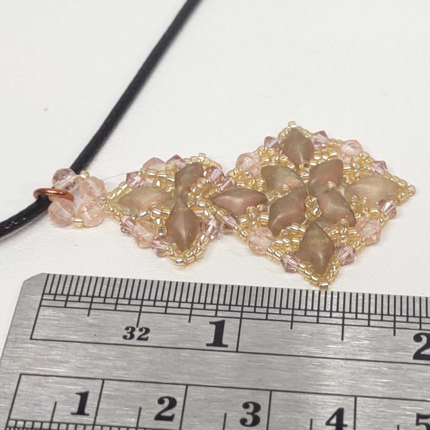Delicate Terrace Beaded Pendant in Blush and Bashful