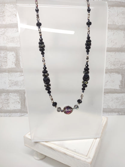 Graduated Black Disco Ball Necklace