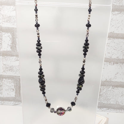 Graduated Black Disco Ball Necklace