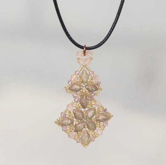 Delicate Terrace Beaded Pendant in Blush and Bashful