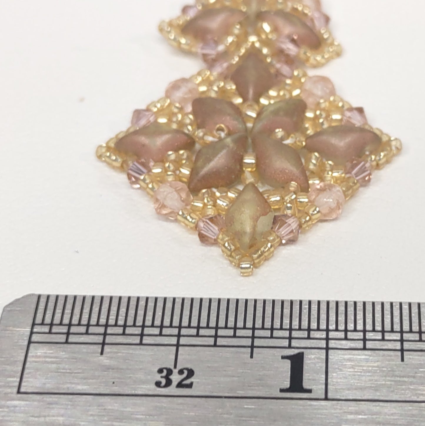 Delicate Terrace Beaded Pendant in Blush and Bashful
