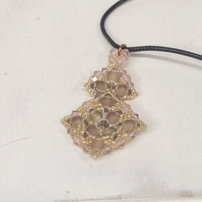 Delicate Terrace Beaded Pendant in Blush and Bashful